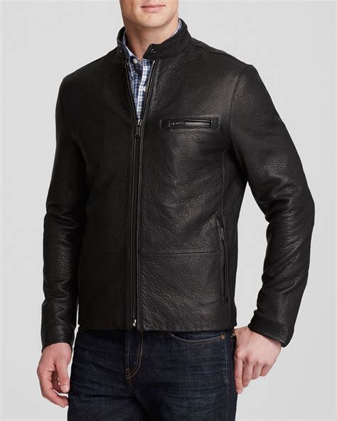 michael kors basic racer leather jacket|leather racer jackets.